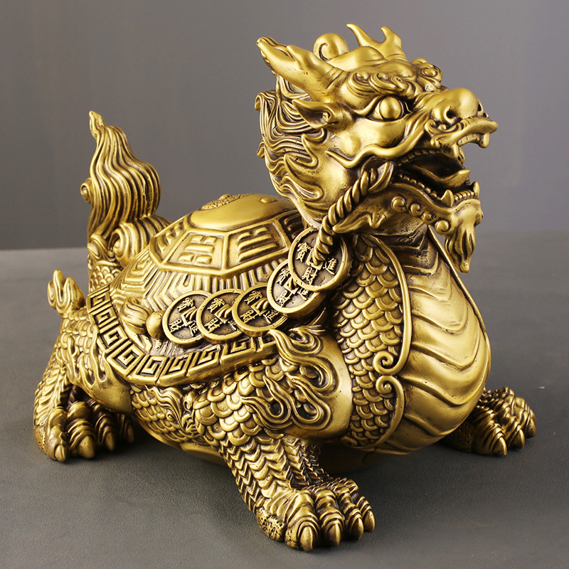 Alternate side view of the Dragon Tortoise statue, highlighting its detailed shell and craftsmanship.