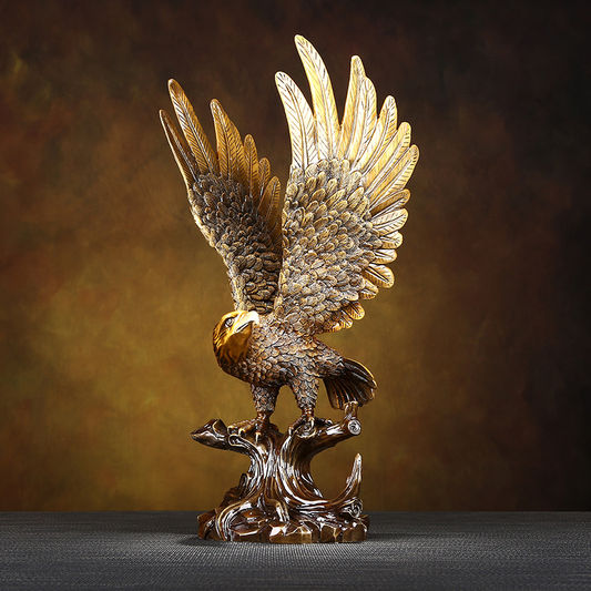 Eagle figurine with outstretched wings, detailed craftsmanship showcasing strength and elegance