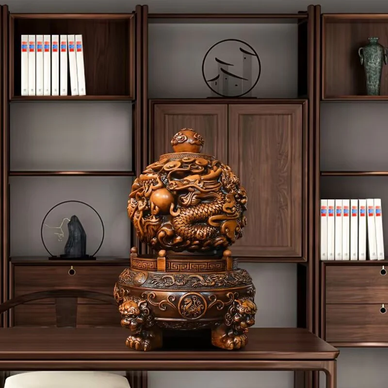 Feng Shui ball placed in an office setting, adding a touch of elegance and fortune.