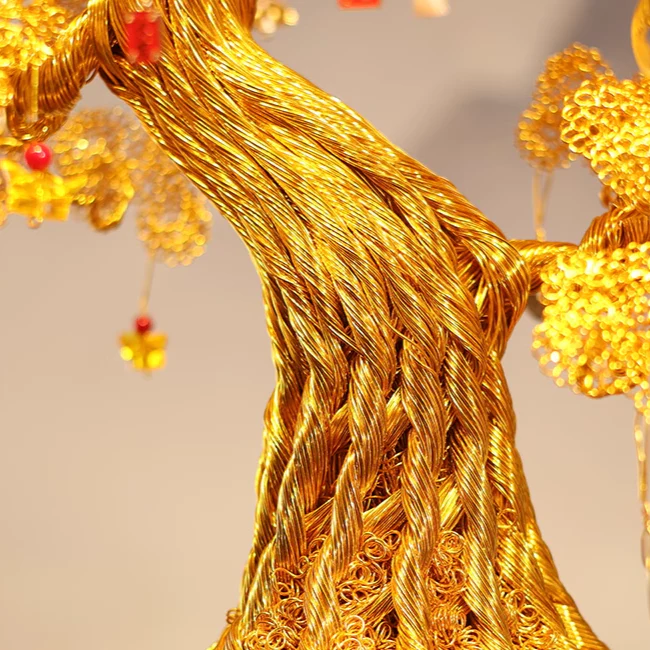 Close-up of the Braided Trunk of the Golden Money Tree
